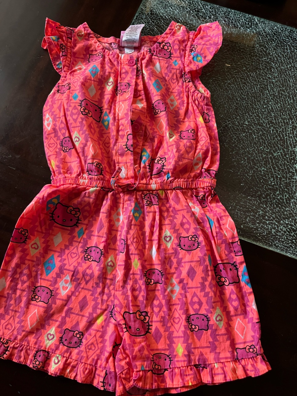 Hello Kitty Pink & Magenta Printed Girls Romper